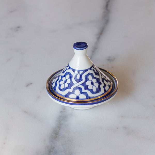 PETIT TAJINE D14CM FASSIA BLEU MAJORELLE GOLD