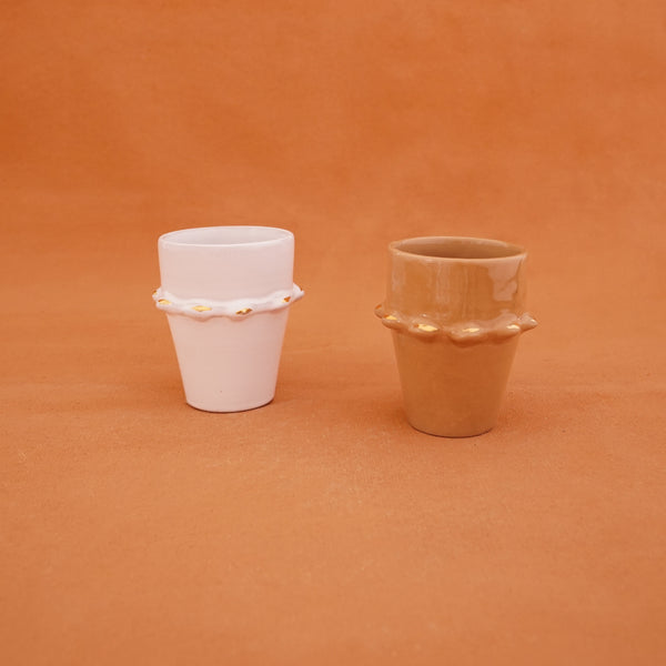 2 GRANDES TASSES BELDI SAHARA + BLANC TAZZA GOLD