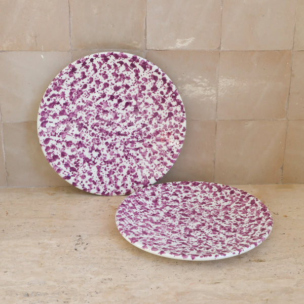 LOT DE 6 MOYENNES ASSIETTES D20CM GRANITO LILAS