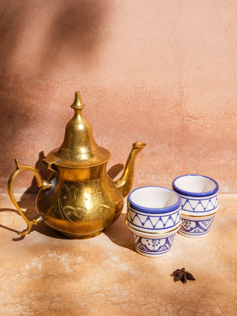 2 petites tasses à café Zwak bleu majorelle gold