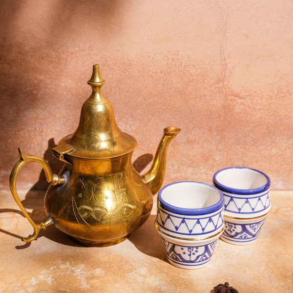 2 petites tasses à café Zwak bleu majorelle gold