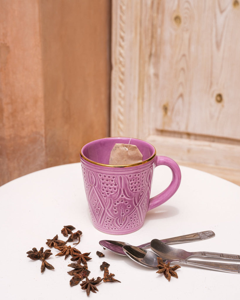 Petit mug empreinte lilas gold ceramic (9462985359679)