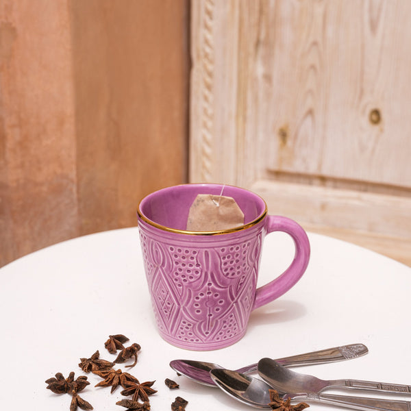 Petit mug empreinte lilas gold ceramic (9462985359679)