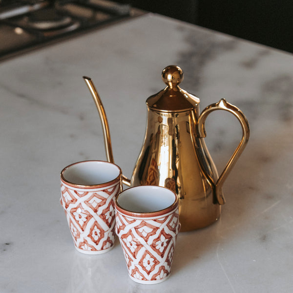 Grande tasse beldi Fassia aubergine gold