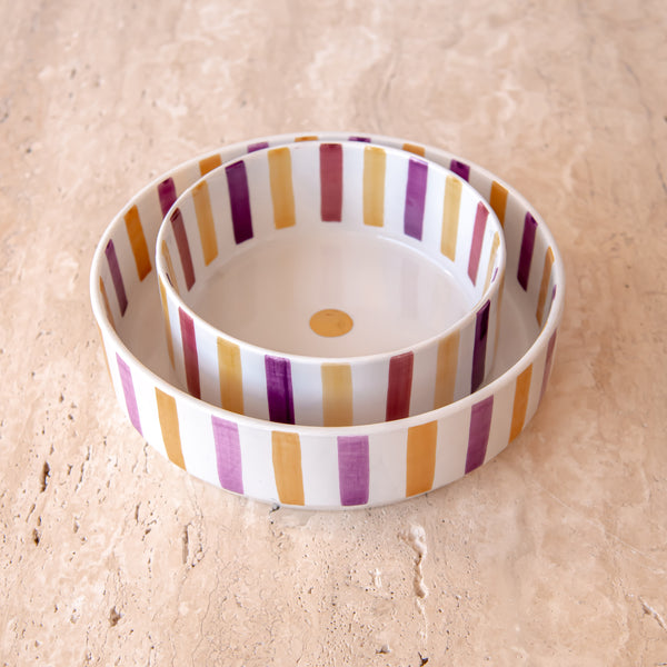 Plats de service droits Ourika lilas paille gold