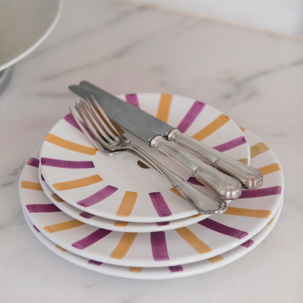 Assiette Ourika lilas paille gold