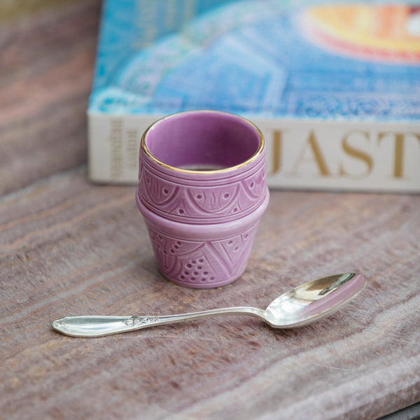 Petite tasse à café Empreinte lilas gold