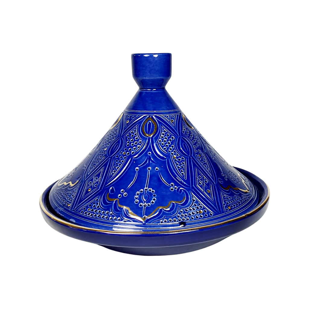 Tajine Empreinte bleu majorelle gold